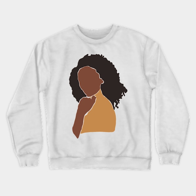 Black African Woman Crewneck Sweatshirt by MutchiDesign